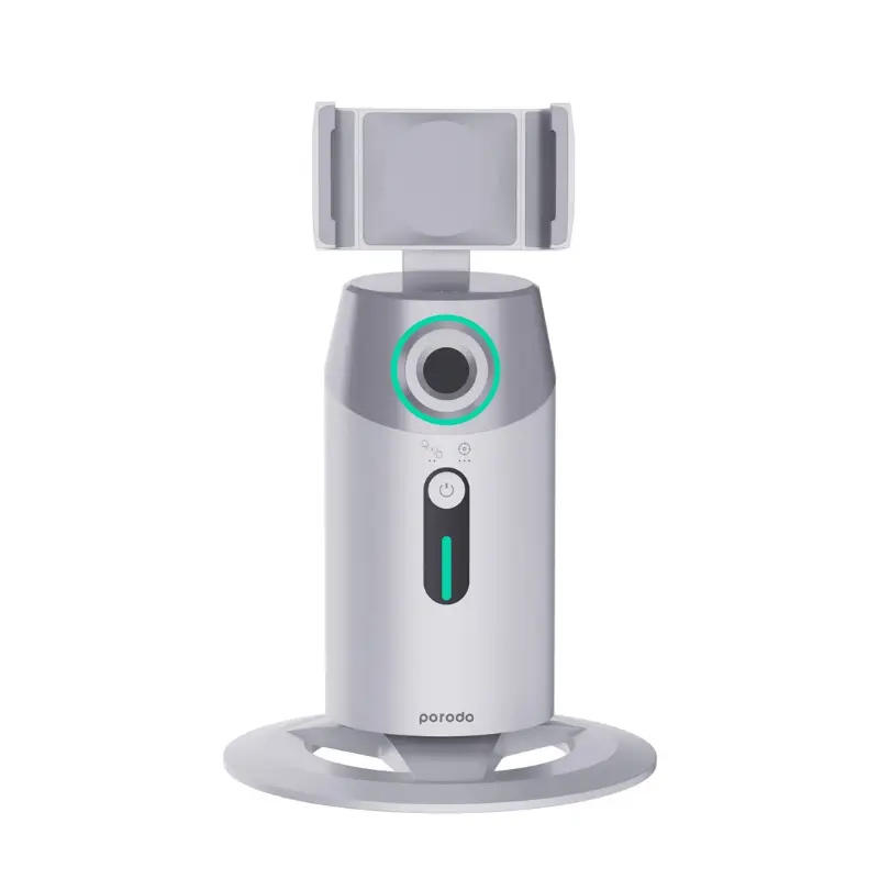 Porodo 360° Rotating AI Tracking Mount, White | iCity Mobile